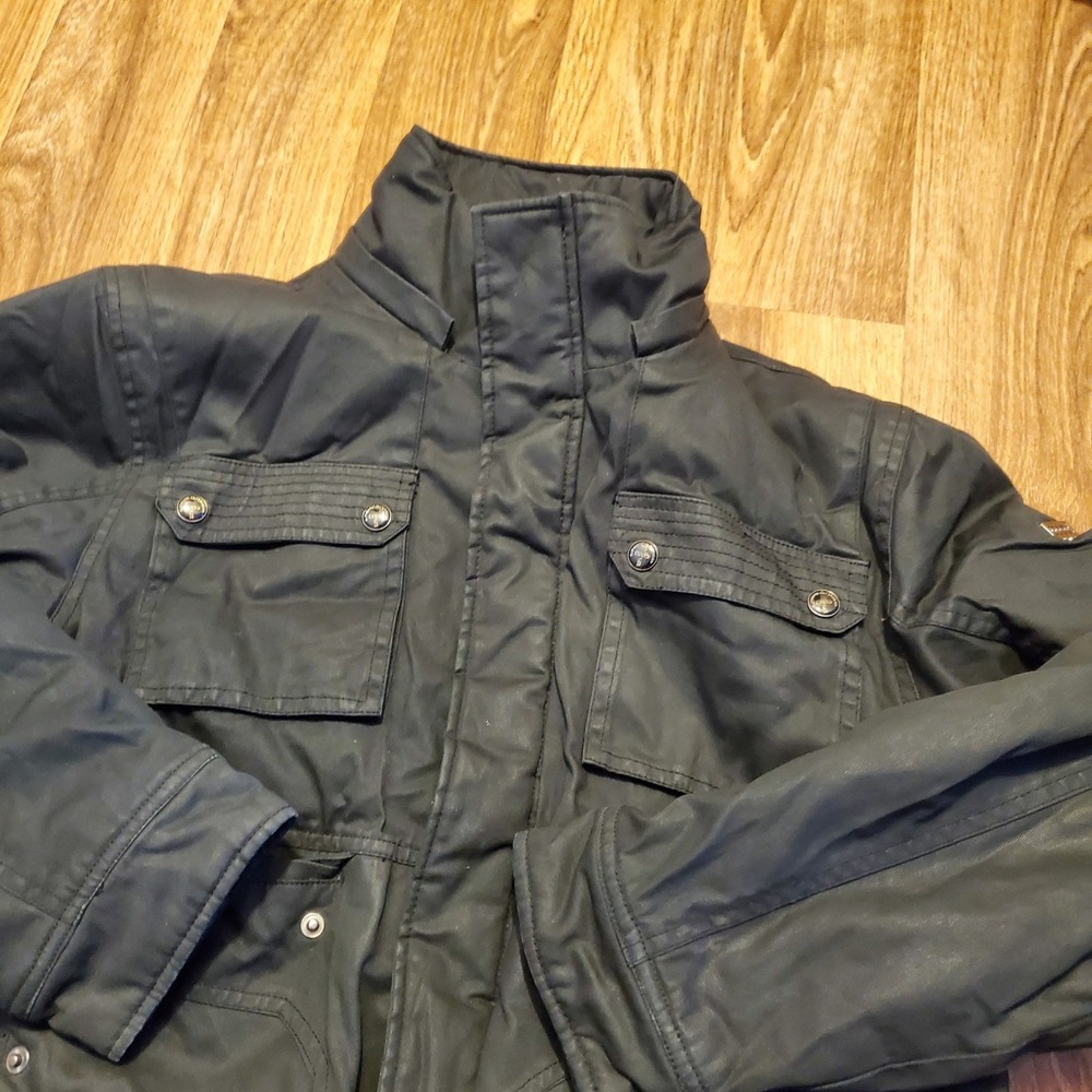 COOGI Jacket Kids 18/20 XL Black Waxed Cargo Utility Jacket‎ Y2K